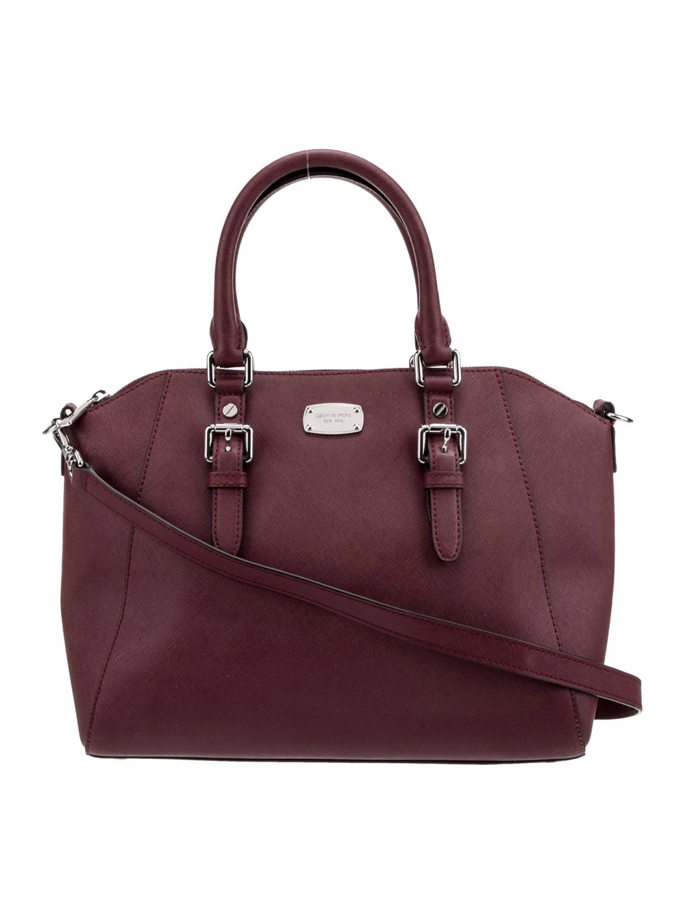 Michael Michael Kors Saffiano Leather Top Handle Bag in Burgundy